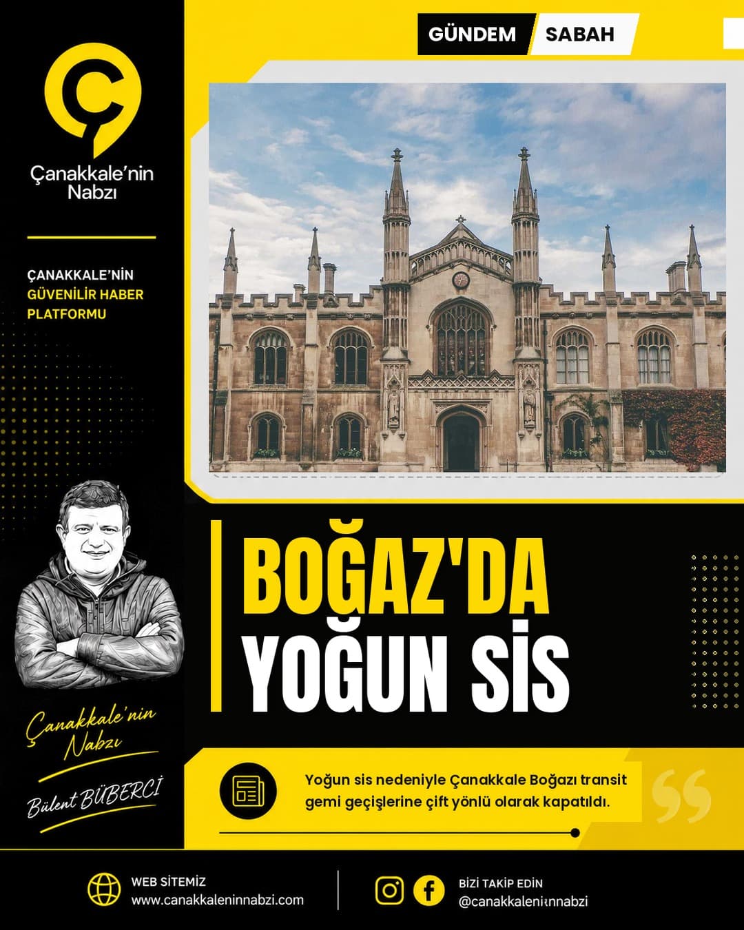Çanakkale Boğazı'nda gemi trafiği sise takıldı